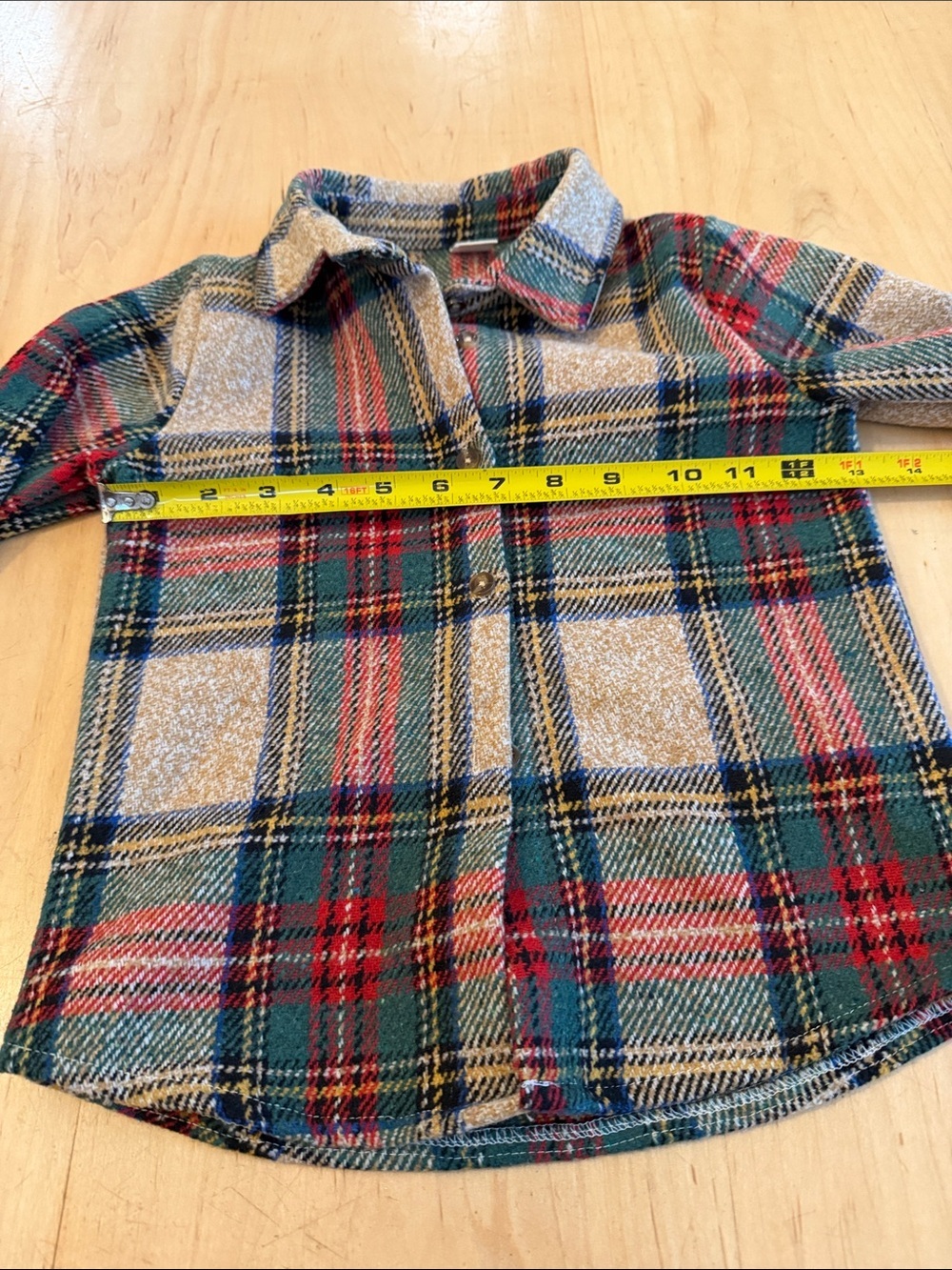 SHEIN Green & Red Plaid Button-Down Shirt - Picture 3 of 4